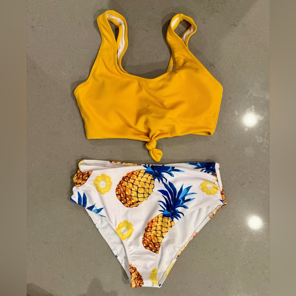 SHEIN Yellow Pineapple Bikini Set